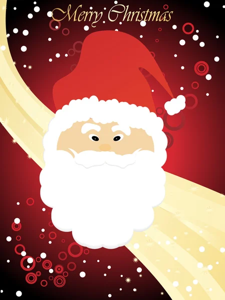 サンタの顔とストライプの背景 — ストックベクタ