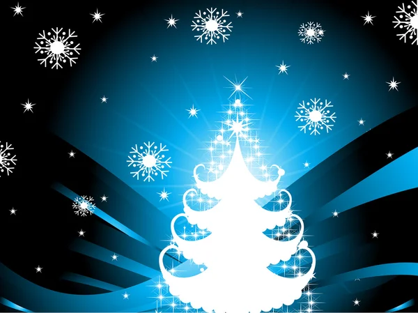 与闪亮的圣诞树背景 — 图库矢量图片