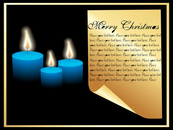 Marco de Navidad con velas y papel — Archivo Imágenes Vectoriales