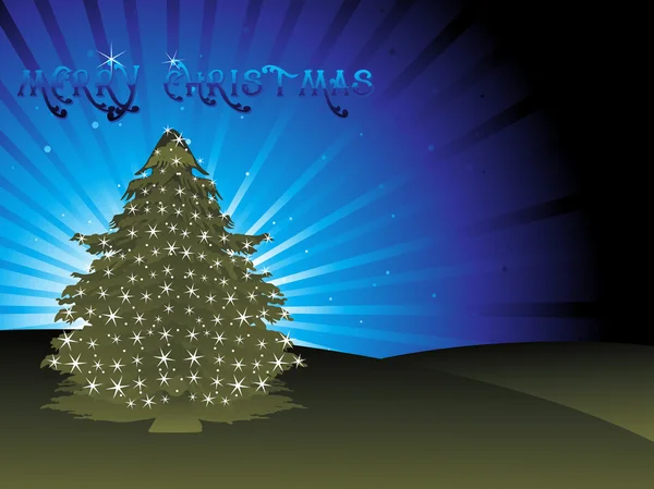Christmas light appearing on tree — Stock Vector