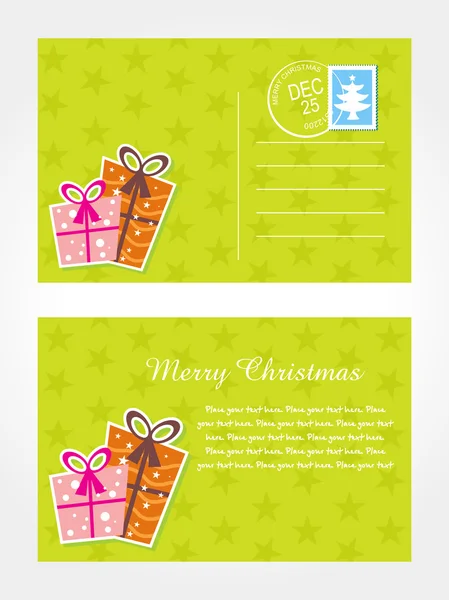 Vektor frohe Weihnachten Postkarte — Stockvektor
