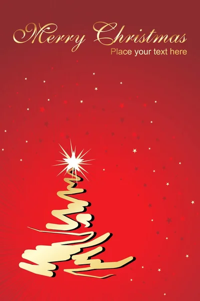 Fond étoilé Twinkle avec arbre de Noël — Image vectorielle