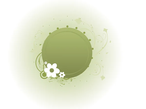 Cadre floral design cercle en vert mer — Image vectorielle