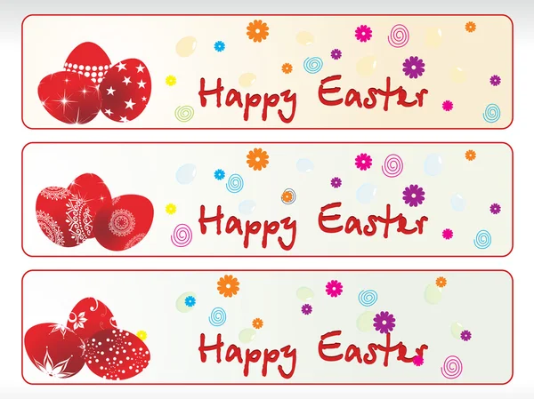 Decorated red egg banner — Stock Vector