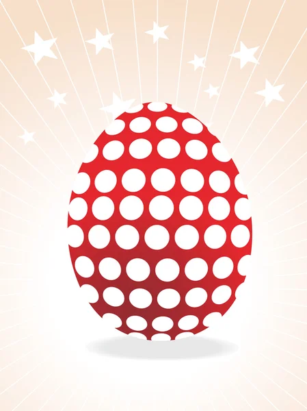 Tečkovaná červená vejce s paprsky ilustrace — Stockový vektor