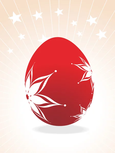 Sfondo con uovo di Pasqua rosso — Vettoriale Stock