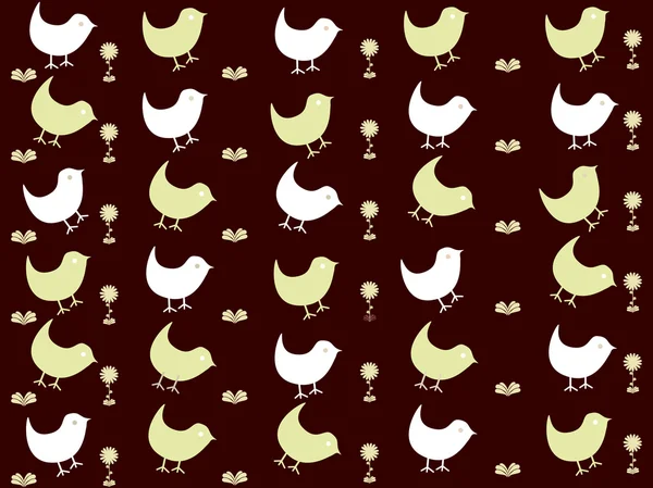 Fond brun avec des oiseaux — Image vectorielle