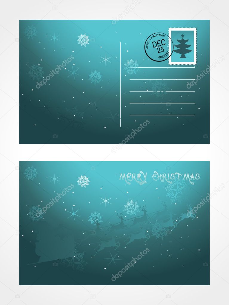 Vector christmas post card