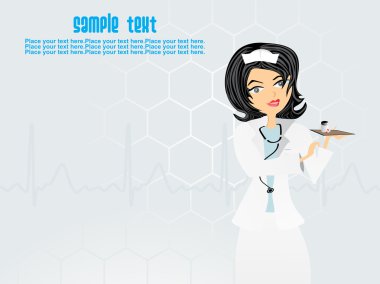 Medical background with nurse clipart