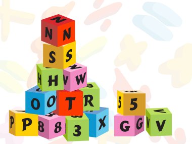 Colorful children's blocks clipart