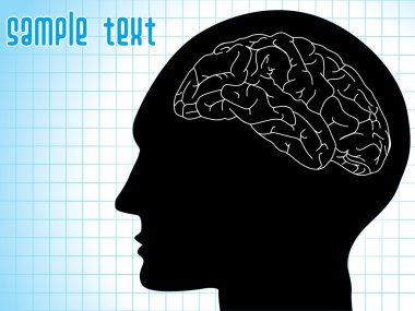 Isolated human brain with sample text clipart