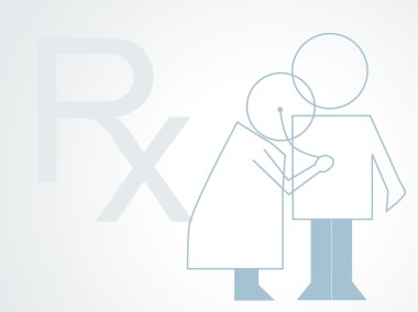 Doctor and patient silhouette clipart