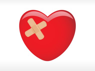 Heart with a plaster clipart