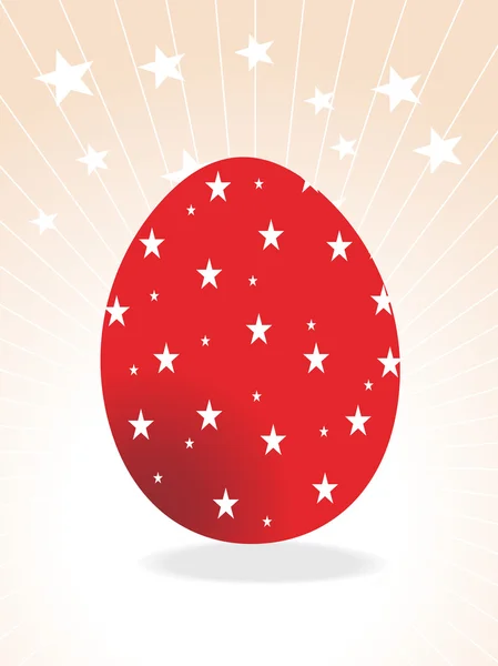 Resimde kırmızı yıldızlı tasarım yumurta — Stok Vektör