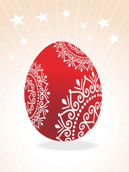 功妙なパターンの大きな赤い卵 — ストックベクタ