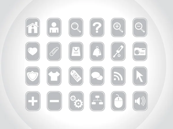 Sammlung von Internet-Symbolen, grau — Stockvektor