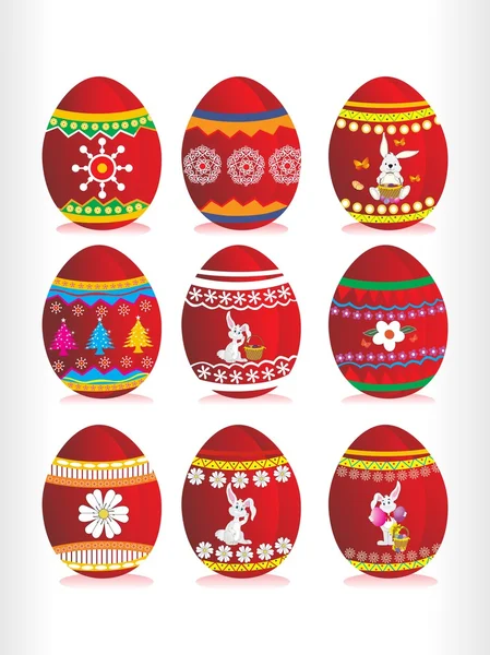 Sor tizenkét húsvéti tojás — Stock Vector