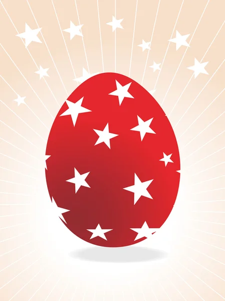 Красное яйцо с лучевым фоном — стоковый вектор