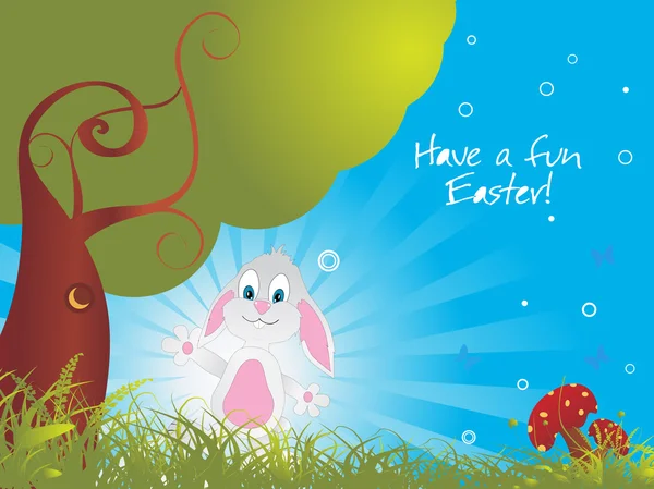 园中的复活节兔子 — 图库矢量图片