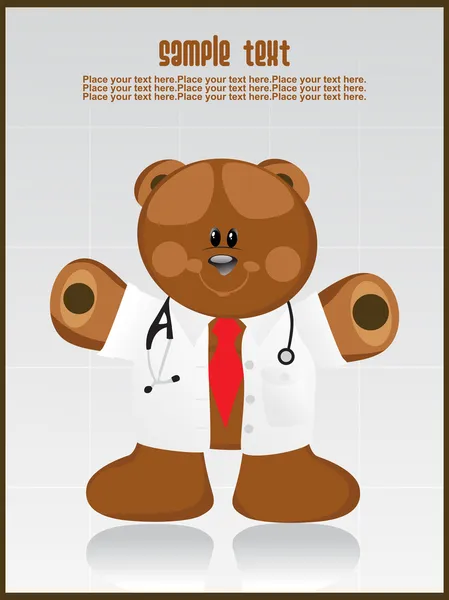 Illustration docter bear — Stock Vector