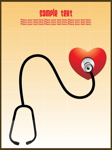 Stethoskop mit Herz — Stockvektor