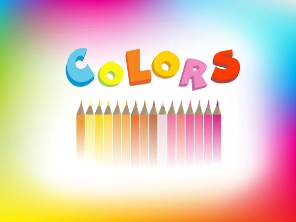 Colorful illustration of crayons — Stock Vector