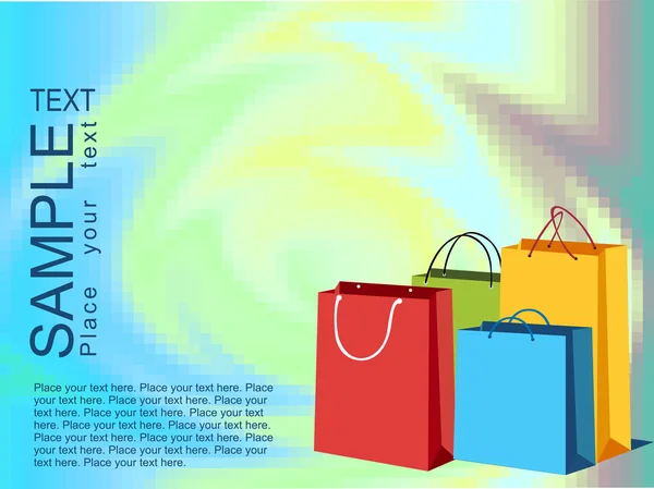 Kolorowe torby na zakupy — Wektor stockowy