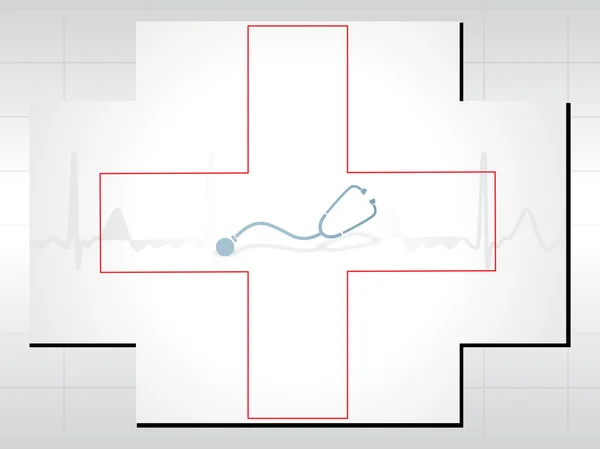 Signe médical avec stéthoscpe — Image vectorielle