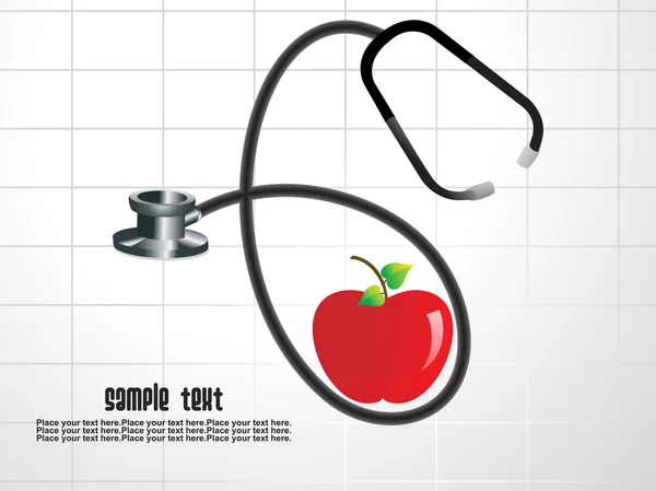 Outil médical avec pomme fraîche — Image vectorielle