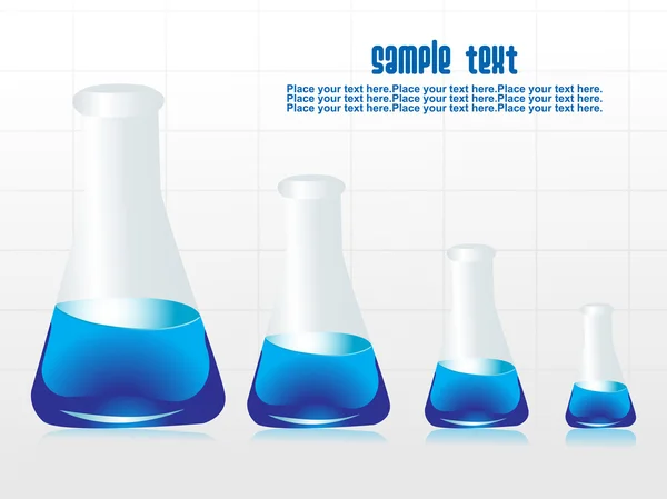 Vector laboratory flasks illustration — Stock Vector