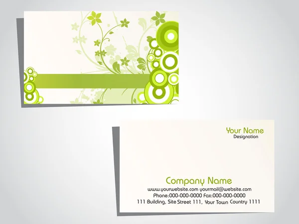 Grungy floral padrão cartão de visita — Vetor de Stock