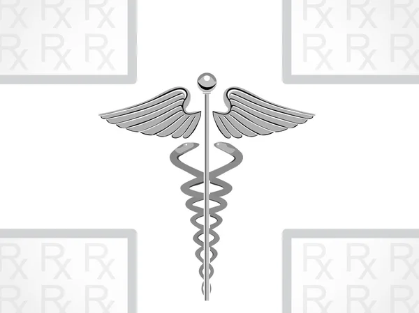 Caduceo simbolo medico — Vettoriale Stock