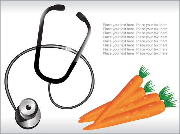 Stetoscopio con carota arancione — Vettoriale Stock