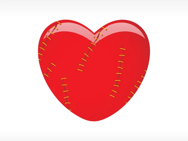 Isoliertes rotes Herz mit einer Narbe — Stockvektor