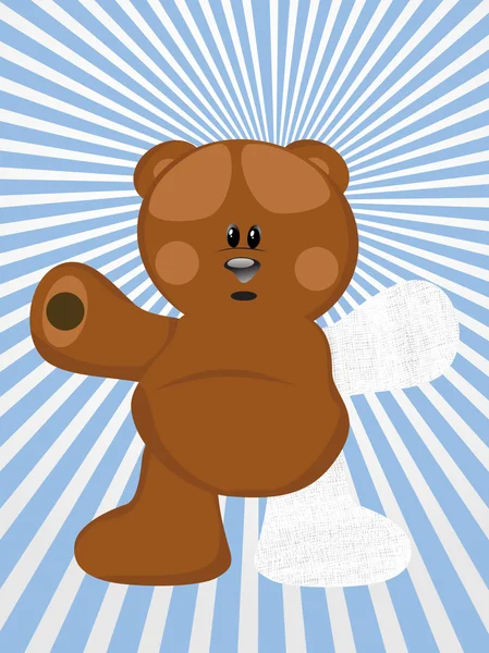 Zraněný Tadeáš medvěd s pozadím — Stockový vektor