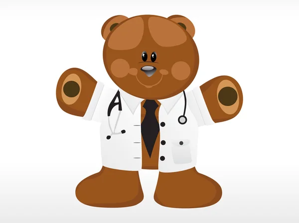 Doctor bear with background — Stock Vector