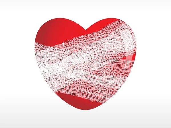 Coeur enveloppé dans du plâtre — Image vectorielle