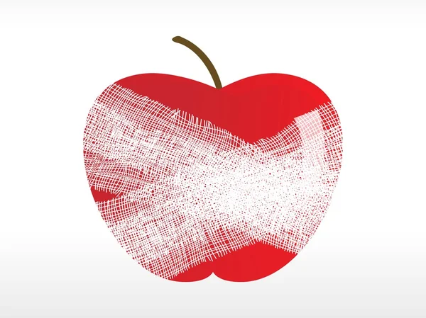 Червоне яблуко з гіпсом — стоковий вектор