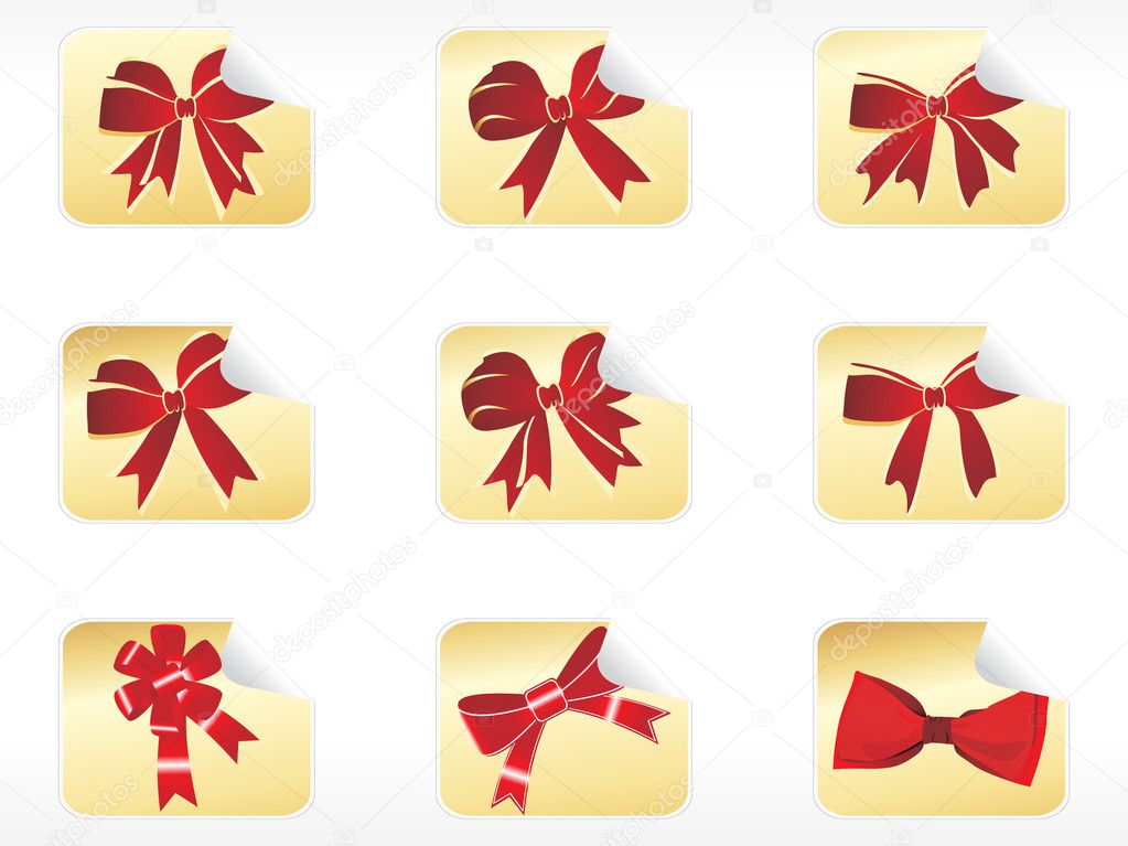 Collection of vector red bows