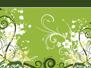 Grungy floral pattern with background clipart