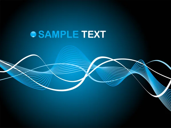 Blue wave illustrationen med exempeltext — Διανυσματικό Αρχείο