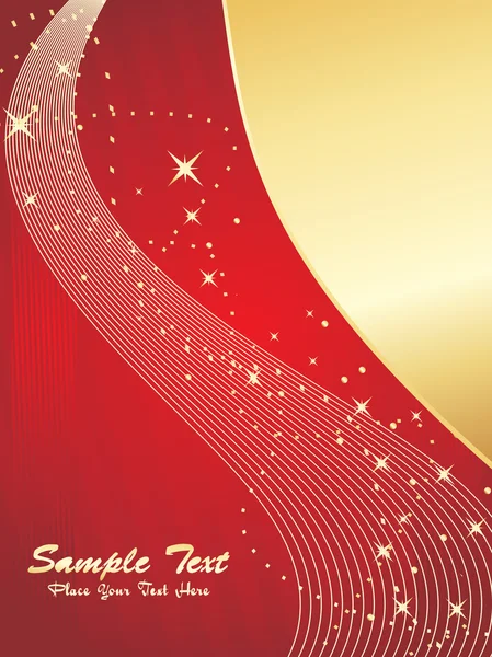 Carte de vœux dorée et rouge — Image vectorielle
