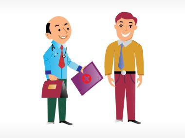 Docter with patient vector illustration clipart