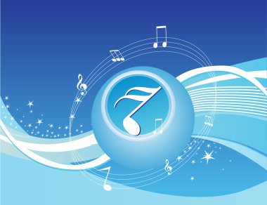 Music background in blue clipart