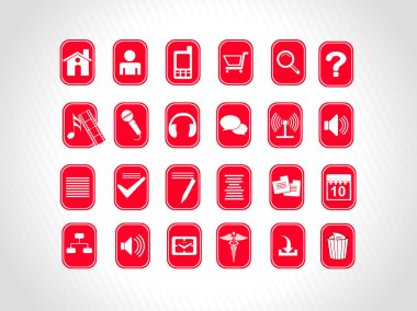 Creative icons sets in red clipart