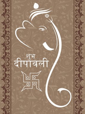 Illustration of greeting card for diwali clipart