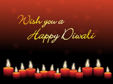 Candles with diwali background clipart