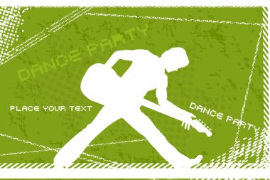 Silhouette playing guitar clipart