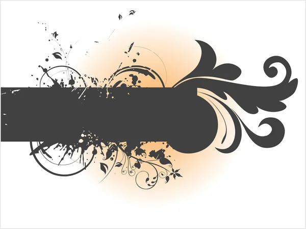 Grungy floreale banner illustrazione — Vettoriale Stock