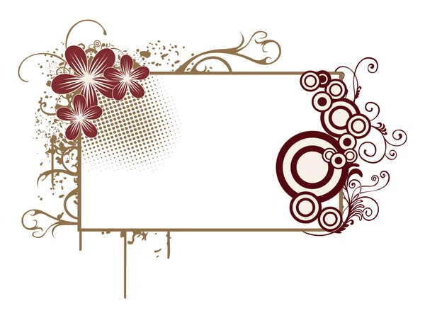 Grungy floral banner ilustración — Archivo Imágenes Vectoriales